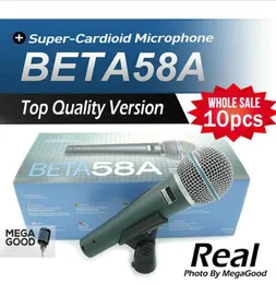 Real Transformer 10pcs Versão de alta qualidade beta 58 Um karaokê vocal Microfone dinâmico de karaokê de karaokê beta 58 A MI9650256