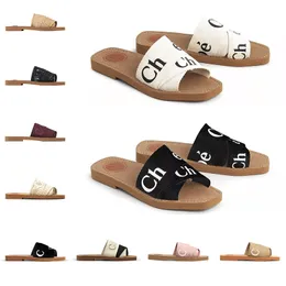 women woody slides shoes designer canvas rubber slippers white black soft pink sail womens mules flat sandals fashion outdoor beach shoes