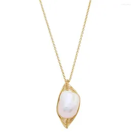 Hänge halsband naturlig stor storlek klassisk halsband högkvalitativ sötvatten barock pärlklass för kvinnor smycken 2022