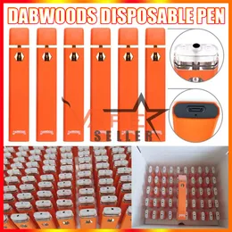 Dabwoods Disposable Vape Pen E Cigarettes Pod Device 280mAh USB Rechargeable Battery 1.0ml Empty Pods Ceramic Coil Cartridges E Cig Starter Kit Thick Oil Tank