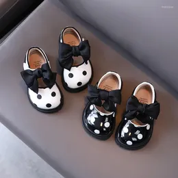 Flache Schuhe Herbst 2022 Koreanische Version von Niedlichen Polka Dot Mädchen Kinder Einzigen Mode Großen Bogen Prinzessin