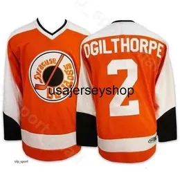 Jersey de hóquei Chen37 Syracuse Movie Ice camisas de gelo Slap tiro Slapshot 2 Ogie Ogilthorpe 9 Tim Dr Hook McCracken Orange Stitched q