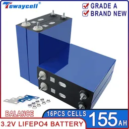 16st Ny 3.2V Betyg A 155AH LIFEPO4 litiumjärnfosfatcellinladdningsbar batteri Prismatiska RV PV Solsystem EU US Tax Free