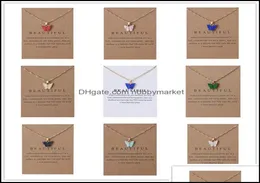 Colares de pingentes pingentes Jóias de joias colar de borboleta fofa coreana para mulheres Declaração de animal doce com presente CARTO DE CARTO 9490356