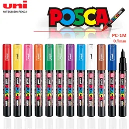 1 Uni Ball Posca PC-1M Marker PEN POP PEN/Graffiti Advertisement 0.7mm Art Stationery Multi-Color اختياري