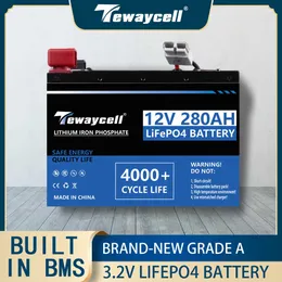 12v 100ah 200ah 280ah LifePo4 Breadible Beater Battery Pack 12.8V Lithium Iron Phosphate Solar Solar System RV Motor Eu US ضرائب خالية