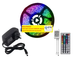 Ein Set mit 5 m und 10 m LED-Streifen, RGB-Licht-Fernbedienung, IP20, IP65, 12 V, Urlaubsbeleuchtung