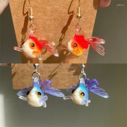 Dangle Earrings Personalized Red Goldfish Lucky Koi Funny Resin Pendant Suitable For Women Beautiful Gift Her