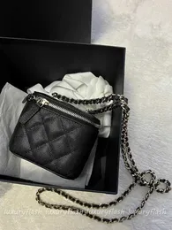 CC Walets Mulheres Crossbody S Bolsas de ombro designer Luxury Mini Portable Box Cosm￩tico Bolsa de Lipstick Sheepskin Black Ladies Fashion MPIS