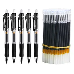 Set di penne gel retrattili Inchiostro nero/rosso/blu Penna a sfera per la scrittura Ricariche da 0,5 mm Accessori per ufficio Materiale scolastico Cancelleria