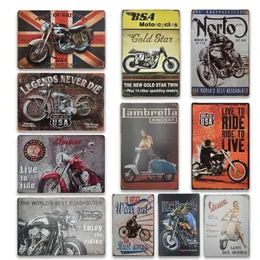 Motocykl metalowy obraz motorowy znak retro cyny tablica metalowe dekorenty ścienne vintage plakat plakat man jaskinia 20cmx30cm woo