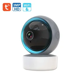 IP 카메라 TUYA IP 카메라 3MP WIFI 비디오 감시 카메라 HD 야간 비전 두 웨이 오디오 자동 추적 클라우드 스마트 홈 보안 카메라 T221205