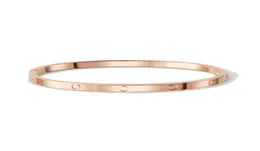 Love bracelet thin copy screw jewelry designers bangles rose gold Platinum bangles wedding gift Titanium Steel adult 365mm bracel9113312