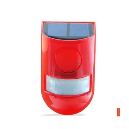 Inne zapasy ogrodowe Wodoodporne Solar Alarm Light Dźwięk Syren Syren 6 LED OSTRZEŻENIE Antitheft Flashing Sensor Lampa ogrodowa 235 Drop Dhni4