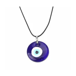 Pendant Necklaces Blue Turkey Evil Eyes Pendent Necklace For Men Women Classic Ethnic Turkish Lucky Choker Jewelry Accessories C3 Dr Dhcyq