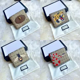 Luksusowy projektant Marmont Ophidia Tiger Card Holders Card Bags Graffiti Torebki Kot Coral Snake Portfel