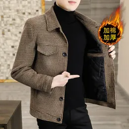 A lã masculina combina o estilo britânico Legible Winter Jacket Highity Casual Casual Liew Short Plaid para S3xl 221206