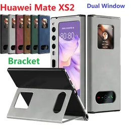 Huawei Mate XS 2 XS2ケースデュアルウィンドウビューレザースタンド保護カバーの磁気フリップブックケース