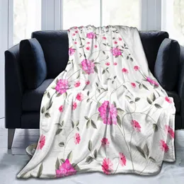 Decken, einzigartige Decke für Familie und Freunde, schicke blühende Hortensien-Illustration, langlebig, superweich, bequem, als Geschenk zu Hause