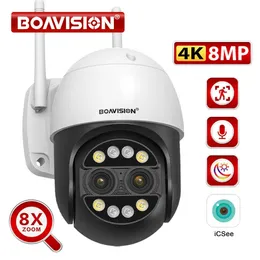 IP Cameras Dual Lens 2.8mm -12mm 8X Zoom 4K 8MP PTZ WiFi IP Camera 2K 4MP Outdoor AI Human Tracking 2-Way Audio Smart Home Security Camera T221205