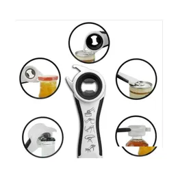 ￖppnare Creative Classic FiveInone Canned Beer Bottle Opener Kitchen Tool Sile Handle Mtifunctional EasyTopl Ring flaskor Drop Deliv DHWGV