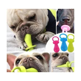 Giocattoli per cani mastica 9Cmx3.7Cm Tpr ciuccio a forma di cane dentizione giocattolo da masticare pulizia dei denti interattiva cucciolo addestramento antimorso inventario Wh Dht0K