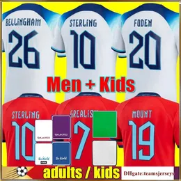 Koszulki piłkarskie Angleterre Foden 2022 Kane Sterling Grealish Rashford Mount Bellingham Englands Sancho 23 23 National Football Shirt Niemowlęta Zestaw dla dzieci