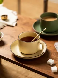 Tasses soucoupes Simple tasse à café en céramique anglais après-midi thé moderne minimaliste écologique Koffie Kopjes maison Drinkware EI50BD