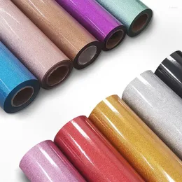 Window Stickers DIY Glitter Powder Heat Transfer Film Cricut For T Shirts HTV Sticker 50x100cm