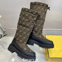 디자이너 여성 부츠 서명 플랫폼 스노우 부츠 드로우 스트링 울 부츠 패션 Cowskin Ski Booties 비 슬립 고무 신발