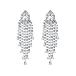 Dangle Chandelier Dangle Chandelier Rhinestone Earrings Mankling Tassel Long Sparkly Sier Prom Party whending ampdk drop otymf