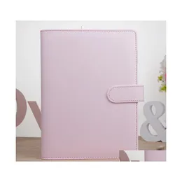 Bloco de notas 5 cores A6 Caderno de caderno vazio 19x13cm Notebooks de folhas soltas Papel Pu Faux Leather ER File Planners Scrapbo Dheqr