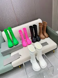 Designer Candy Color Waterproof Boots Brand Autumn Winter Women's Rain Bootss Men's Rubber Shoes Walking Ankle Boots Casual Platform Boot PUDDLE PVC Booties