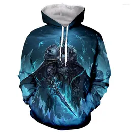 Hoodies masculinos do lich rei engraçado mangas compridas com mangas compridas zíper/moleto