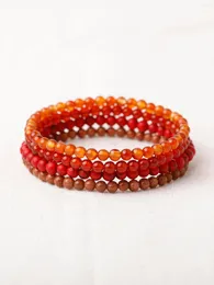 Strand Oaiite Natural Stones Agat Beads Bracelets for Women Men Zestawy 4 mm piaskowca czerwony turkus boho joga medytacja biżuteria mody