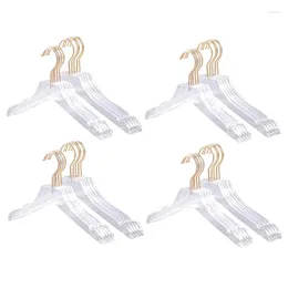 Hangers 20 Pcs Clear Acrylic Clothes Hanger With Gold Hook Transparent Shirts Dress Notches For Lady Kids L