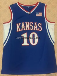 Uomo Donna Gioventù 03-04 # 10 KIRK HINRICH Kansas Jay Topps Mark Of Excellence Auto Throwback Basketball Jersey cucita Ncaa XS-6XL