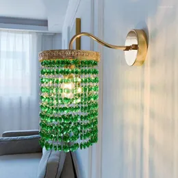 Moderne Wandleuchte mit Lampenschirm, E14, LED-Innenbeleuchtung, Schlafzimmer, Kristalllicht, Wohnzimmer, Art-Deco-Wandleuchte