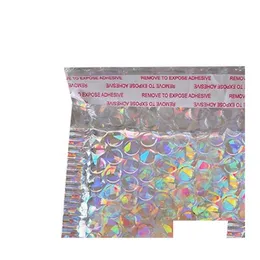 Förpackningsväskor 50st/Lot Laser Bubble Mailer Poly Mailing Väskor Kuvert med förpackningshöljespostare POLLED BAG1 384 R2 DROP DELIV DHWII