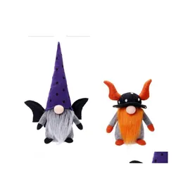 Andra festliga festf￶rs￶rjningar Halloween Ornament Party Supplies Bat Wings och Ox Horn Faceless Gnomes Doll Garden Dolls Festival D DHCSB