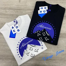 Męskie koszule Korea Snow Mountain klasyczny czarny biały adererror tshirt mężczyźni kobiety moda mody cotton serie