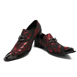 Couro italiano Geniano Red Print Brogue PLUS Tamanho Prom de casamento Oxford Men Business Dress Shoes formal 12349