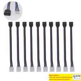 RGB LED Strip Licht connectoren 10 mm 4pin Geen soldeerkabel PCB -borddraad tot 4 pin vrouwelijke adapter voor