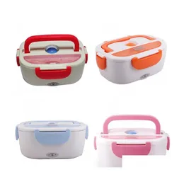 Lunchlådor Väskor Electric Heat Lunchbox Fashion Heat Conservation Boxes Bento and Spoon MTI Color Lunch Box Carry 39FS DH5Y1