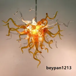 High Hanging Orange Color LED Glass Chandelier Lamps Indoor for Bedroom Bar Living Room Decor LR1239