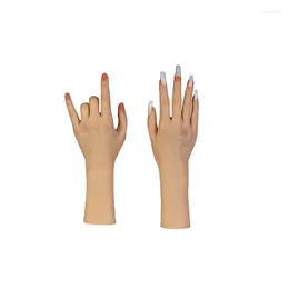 Fałszywe paznokcie silikonowa praktyka Ręka Model Realistyczne narzędzie do treningu paznokci Manekin dla manicure jinga