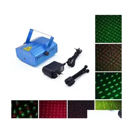 Laserbelysning Blue Mini LED Laser Lighting Projector Party Decorations for Home Lasers Point Disco Light Stage Partys Lights Patt Otdjc