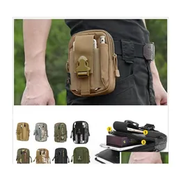 Storage Bags Storage Bags Tactical Camouflage Thunder Pocket Outdoor Sports Mtifunctional Molle Accessory Pouch Riding Running Mobil Dh1P8
