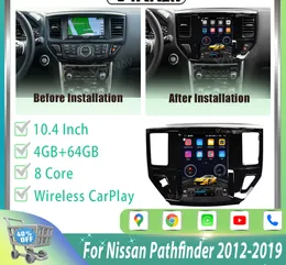 10.4インチPX8 64G CARPLAY RADIO FOR NISSAN PATHFINDER 2012-2019 1080p HD 4G WiFiナビゲーションGPSオリジナルカー機能プライ