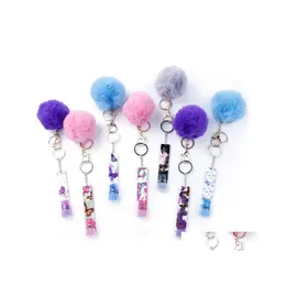 Party Favor Contactless Bank Card Grabber Party Favor Long Nail Keychain Diy Keyring With Plush Ball Inventory Wholesale Drop Delive Dhiyq